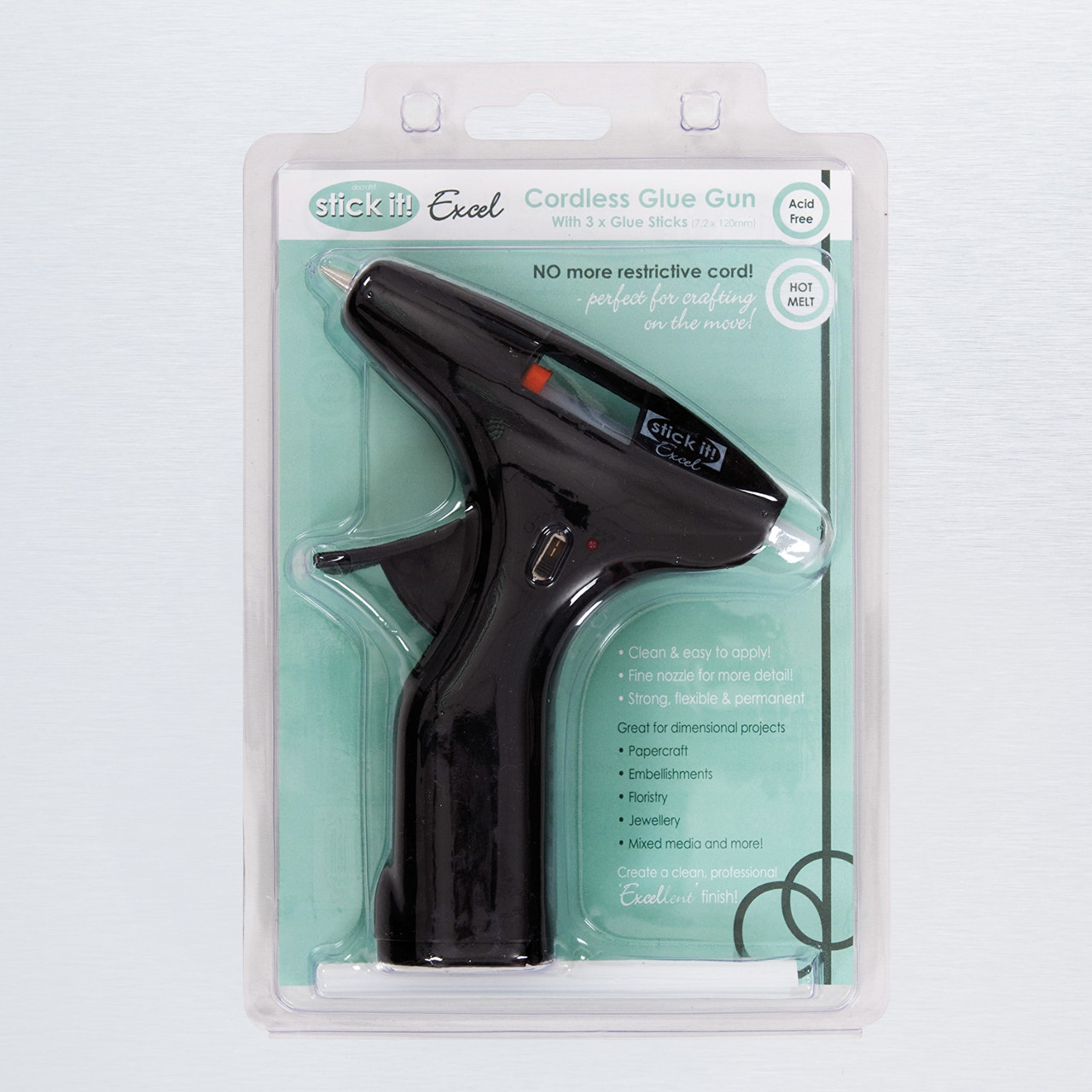 Docrafts Stick It! Hot Melt Cordless Glue Gun & 3 Glue Sticks Set