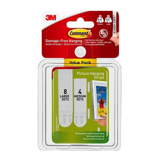 3M Command Medium and Large Picture Hanging Strips Value Pack