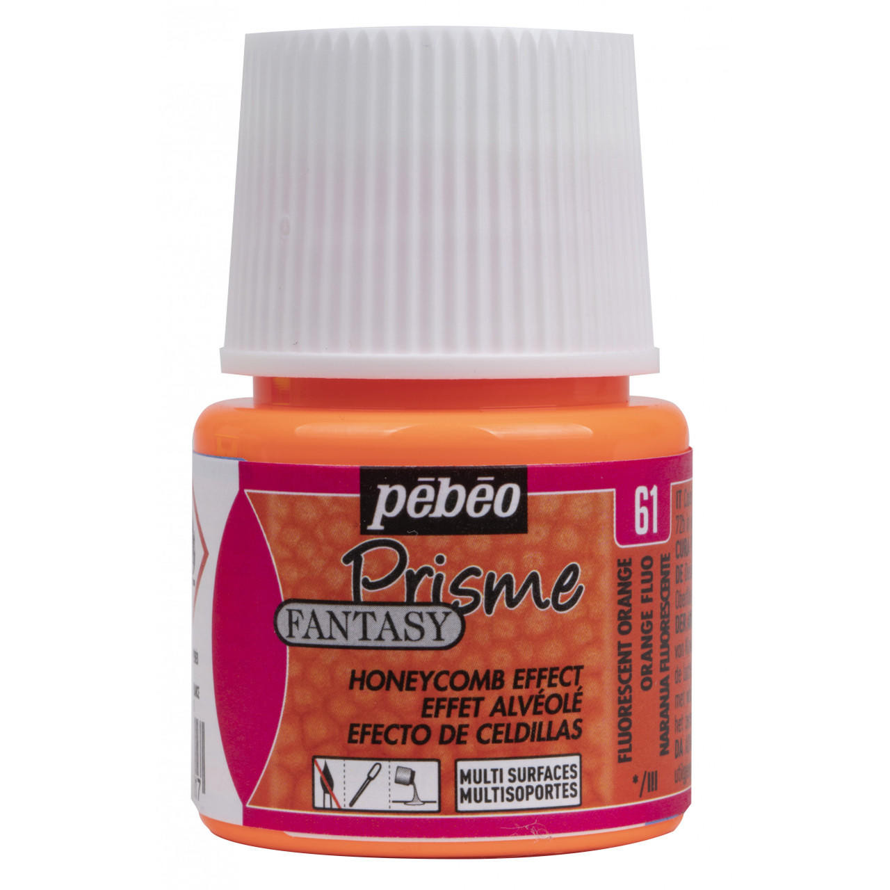 Pebeo Fantasy Prisme 45ml Fluorescent Orange Prisme