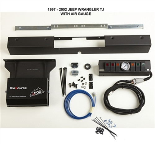 sPOD TJ Switch Panel 6 Switch W/Air Gauge 97-02 Wrangler TJ Red 510-97LT-LED-R