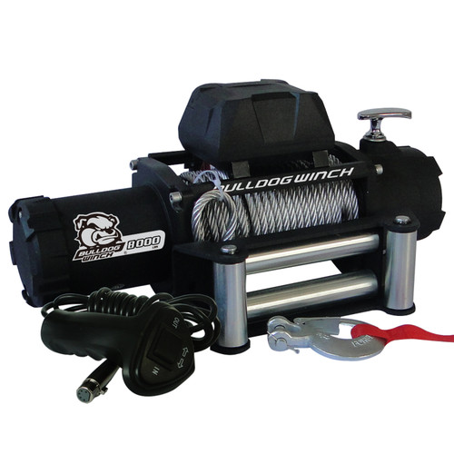 Bulldog Winch 8,000 LB Winch 100 Ft Wire Rope W/5.2hp Series Wound Motor Roller Fairlead 10041