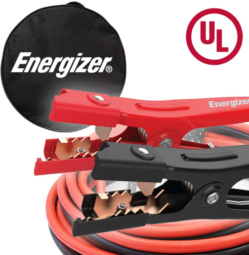 Energizer Auto Emergency Start 4 Gauge 500A 16 Ft Battery Booster Cables, Heavy Duty Jump Start Cables, UL Listed