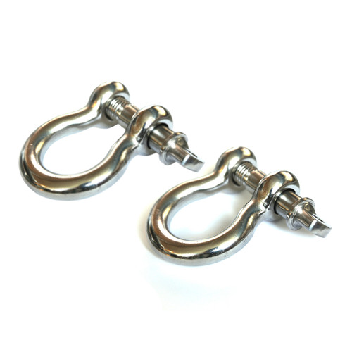 Rugged Ridge D-Ring Shackles,  3/4 Inch, Stainless Steel, Pair 11235.05