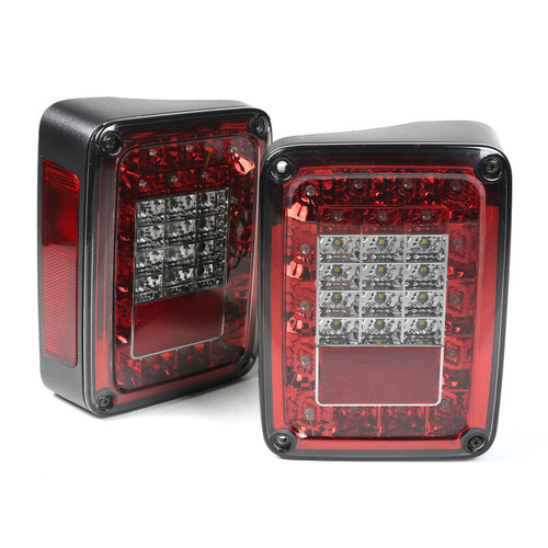 Rugged Ridge LED Tail Light Set, Smoke; 07-16 Jeep Wrangler JK 12403.88