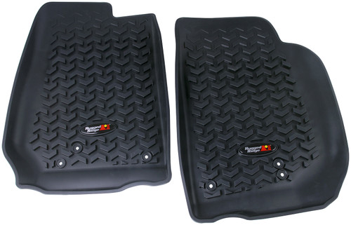 Rugged Ridge Floor Liners, Front, Black; 07-16 Jeep Wrangler JK 12920.03