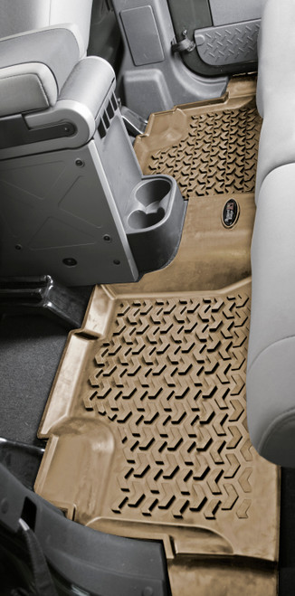 Rugged Ridge Floor Liners, Rear, Black; 07-16 Jeep Wrangler JKU 12950.01