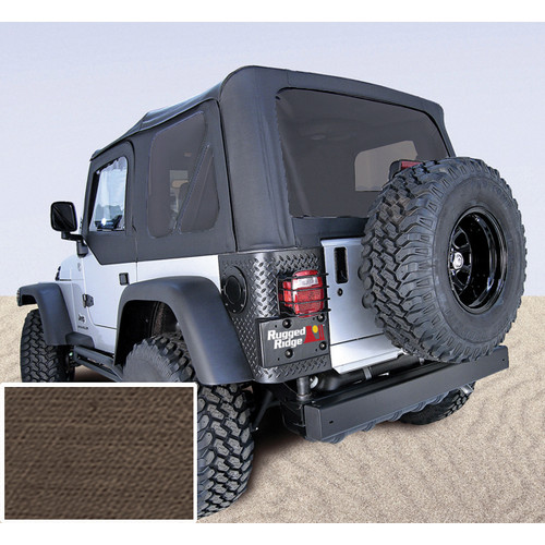 Rugged Ridge Soft Top, Khaki, Tinted Windows; 03-06 Jeep Wrangler TJ 13710.36