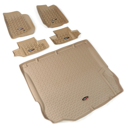 Rugged Ridge Floor Liners, Kit, Tan, 2-Door; 11-16 Jeep Wrangler JK 13988.03