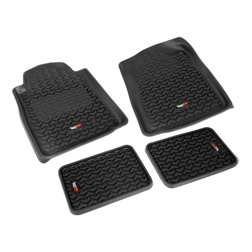 Rugged Ridge Floor Liners, Kit, Black; 05-11 Toyota Tacoma Access/Double 82987.60