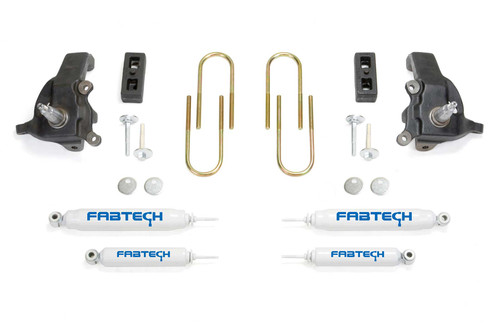 Fabtech 3.5 in. SPINDLE SYS W/PERF SHKS 97-03 FORD F150/04 HERITAGE 2WD TRUCK 5 LUG & F250 K2070