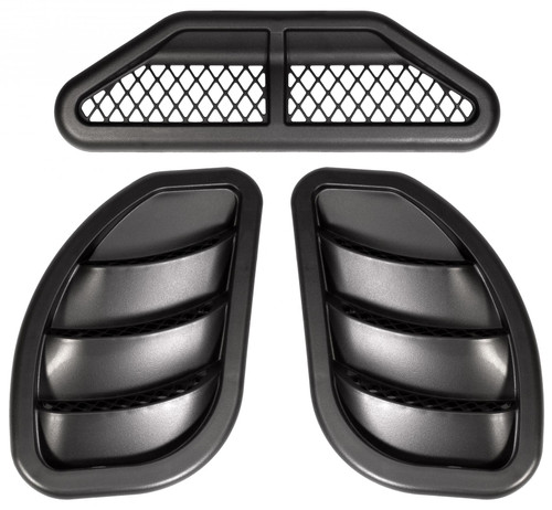 Daystar 07-18 Jeep Wrangler JK Hood Vent Bundle Center Cowl Right and Left Vents Black KJ71301BK