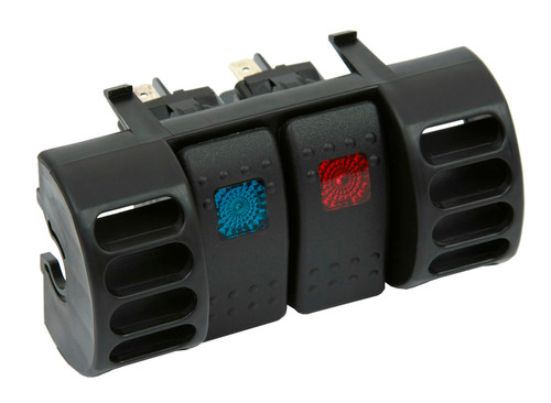 Daystar 87-96 Jeep TJ Upper Air Vent Switch Pod W/ 2 Rocker Switches Blue and Red KJ71036BK