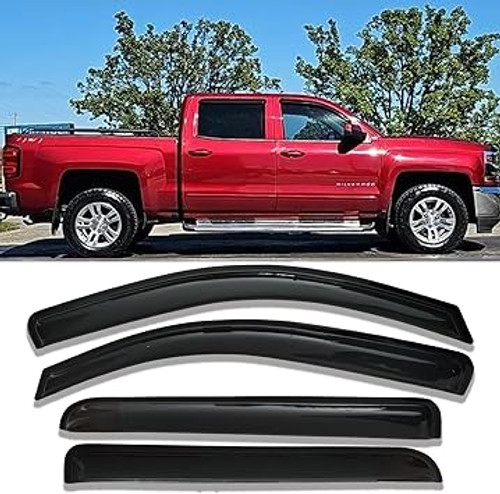 1418 SILVERADO/SIERRA 1500 DBLE CAB/1519 2500/3500 DBLE CAB WIND DEFLECTOR 4PC 1418 SILVERADO/SIERRA 1500 DBLE CAB/1519 2500/3500 DBLE CAB WIND DEFLECTOR 4PC