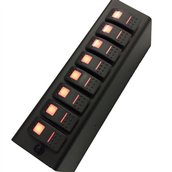 sPOD JK Add On Switch Panel For 8 Circuit SE System 07-08 Wrangler JK Amber 8-600-SP-07-A