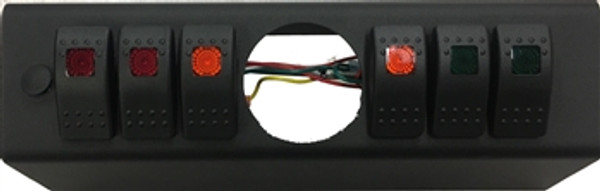 sPOD JK Switch Panel 6 Switch W/2-1/16 Inch Diameter Empty Gauge Hole 09-17 Wrangler JK Multi Color 620-0915
