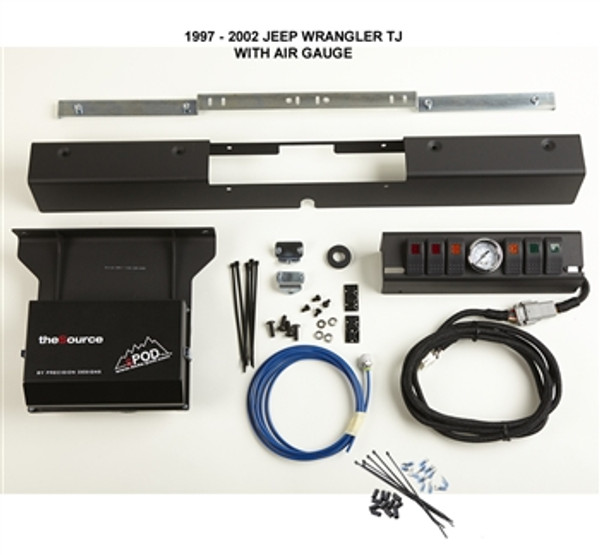 sPOD TJ Switch Panel 6 Switch W/Air Gauge 97-02 Wrangler TJ Multi Color 510-97