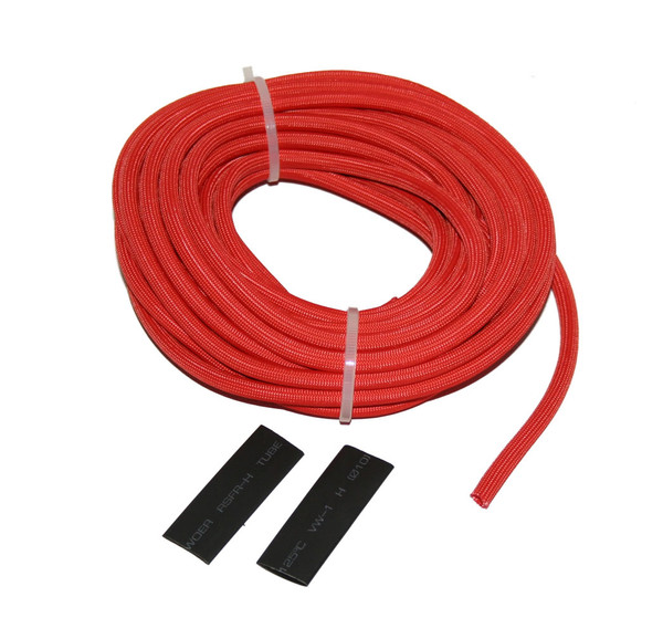 Bulldog Winch 25 Ft Wire Sheathing 5mm 3/16 Inch High Heat Fiberglass Red 20139