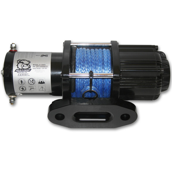 Bulldog Winch 3,500 LB UTV Winch 50 Ft Synthetic Rope Two Switches Mounting Channel Roller Fairlead 15013