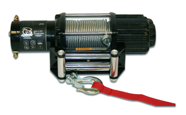 Bulldog Winch 4,000 LB UTV Winch 55 Ft Wire Rope Two Switches Mounting Channel Roller Fairlead 15004