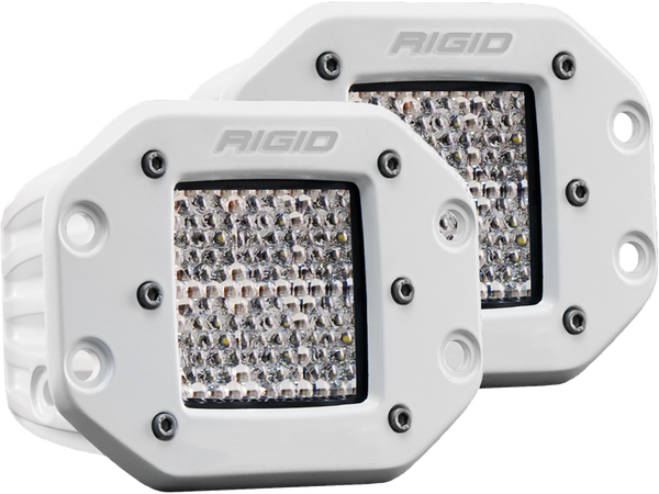 Rigid Industries Hybrid Diffused Flush Mount White Housing Pair D-Series Pro RIGID Industries 612513