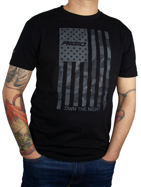 Rigid Industries US Flag T Shirt Large Black RIGID 1055