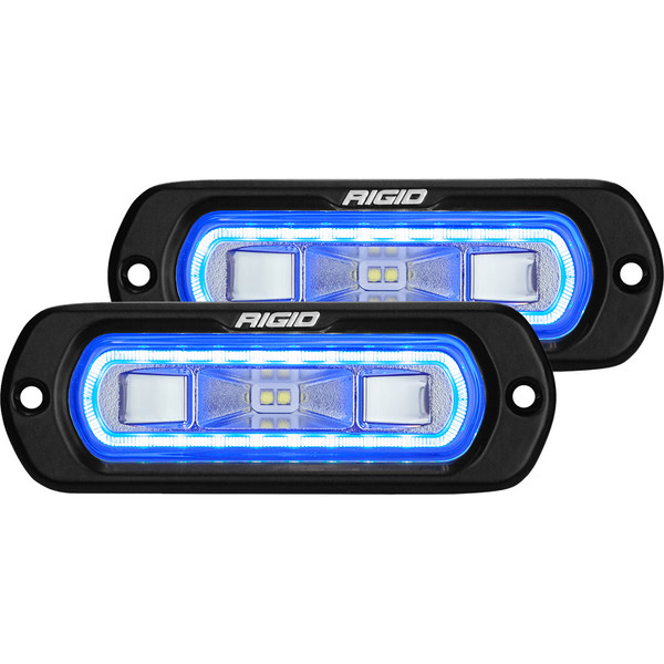 Rigid Industries SR-L Series Off-Road Spreader Pod 3 Wire Flush Mount With Blue Halo Pair RIGID Industries 53221