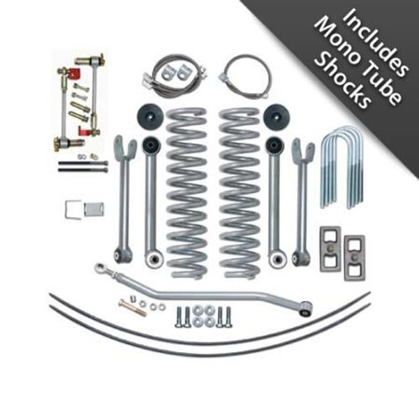 Rubicon Express XJ Lift Kit 4.5 Inch Super Flex Rear Add A Leaf W/Mono Tube Shocks 84-01 Cherokee XJ RE6111M