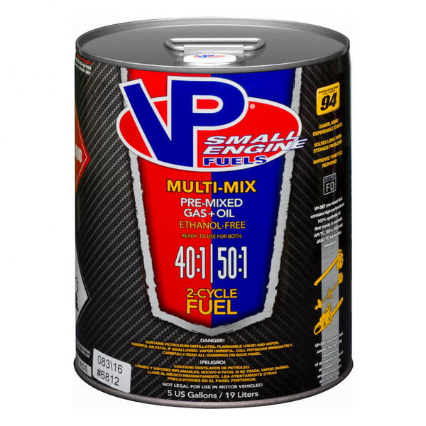 VP Racing Fuels Multi Mix 40:1/50:1 Premixed 5 Gallon Pail 6812