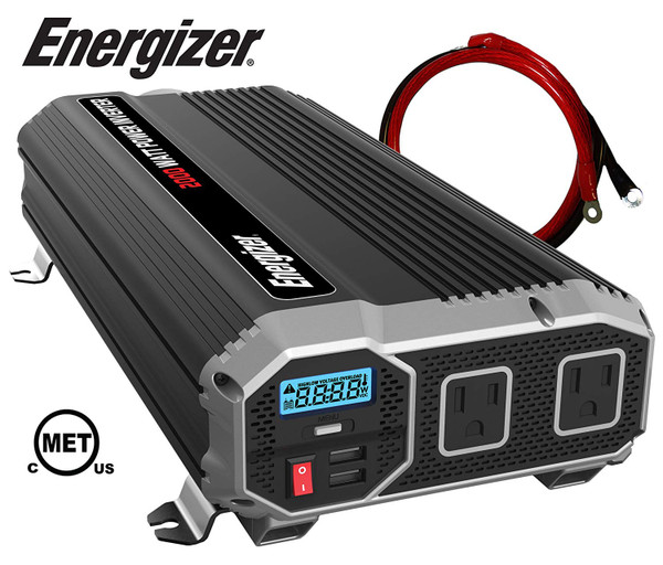 Energizer 2000 Watt 12V Power Inverter, Dual 110V AC Outlets ENK2000