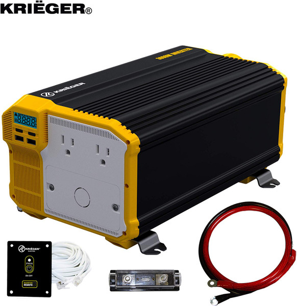 Kreiger Krieger 3000 Watt 12V Power Inverter Dual 110V AC Outlets KR3000