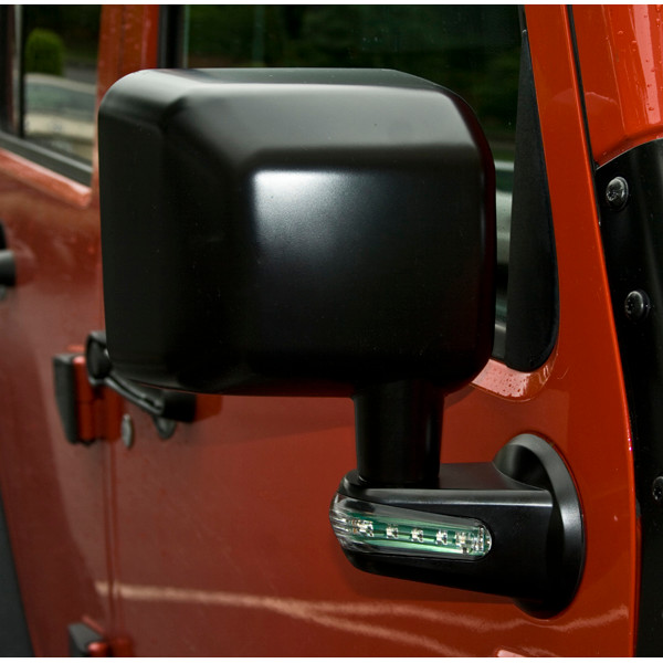 Rugged Ridge Door Mirror with LED Signals, Black, Right; 07-16 Jeep Wrangler JK 11002.14