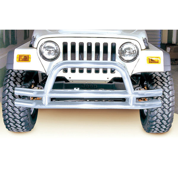 Rugged Ridge Double Tube Front Bumper, 3 Inch, Stainless Steel; 76-06 Jeep Models 11563.01