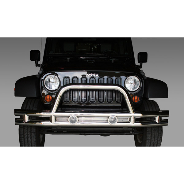 Rugged Ridge Tube Front Bumper, 3 Inch, Stainless Steel; 07-16 Jeep Wrangler JK 11563.10