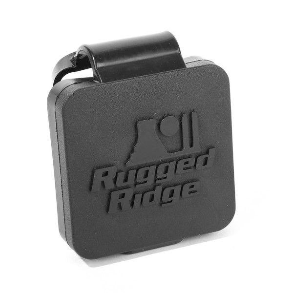 Rugged Ridge 2 Inch Receiver Hitch Plug, Black, Rugged Ridge Logo 11580.26