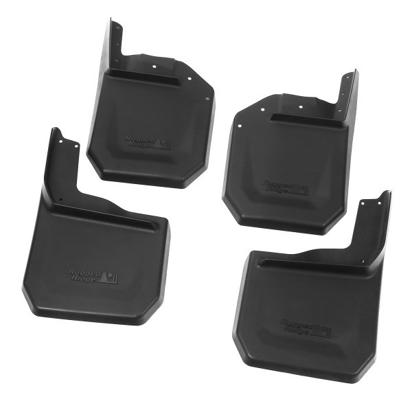 Rugged Ridge Splash Guard Kit, 4 Piece, Black; 07-16 Jeep Wrangler JK 11642.10