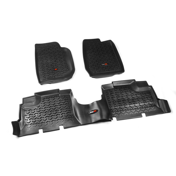 Rugged Ridge Floor Liners, Kit, Black; 07-16 Jeep Wrangler JKU 12987.01