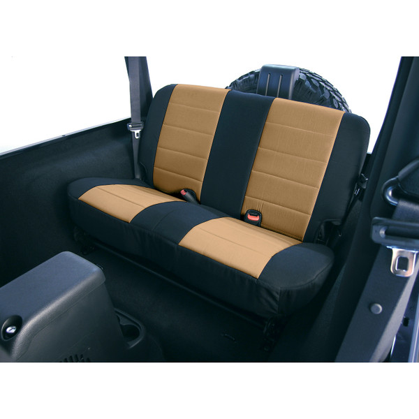 Rugged Ridge Neoprene Rear Seat Covers, Tan; 97-02 Jeep Wrangler TJ 13261.04