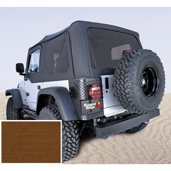 Rugged Ridge Soft Top, Door Skins, Dark Tan, Tinted Windows; 97-02 Jeep Wrangler TJ 13704.33