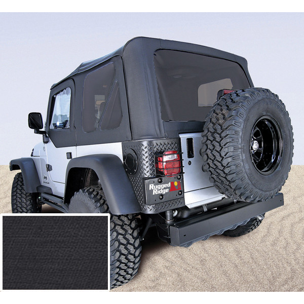 Rugged Ridge Soft Top, Door Skins, Black, Tinted Windows; 03-06 Jeep Wrangler TJ 13708.35