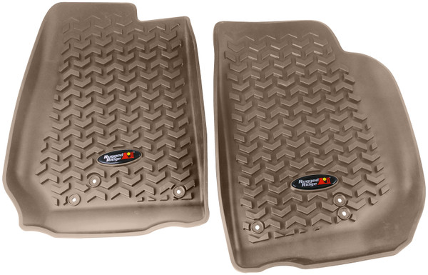 Rugged Ridge Floor Liners, Front, Tan; 07-16 Jeep Wrangler JK 13920.03