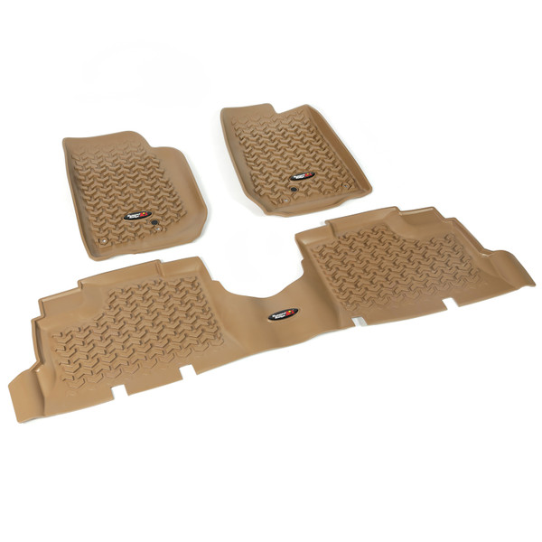 Rugged Ridge Floor Liners, Kit, Tan, 4-Door; 07-16 Jeep Wrangler JK 13987.04