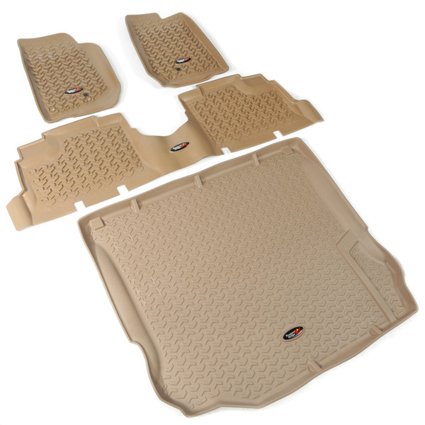 Rugged Ridge Floor Liners, Kit, Tan, 4-Door; 11-16 Jeep Wrangler JK 13988.04