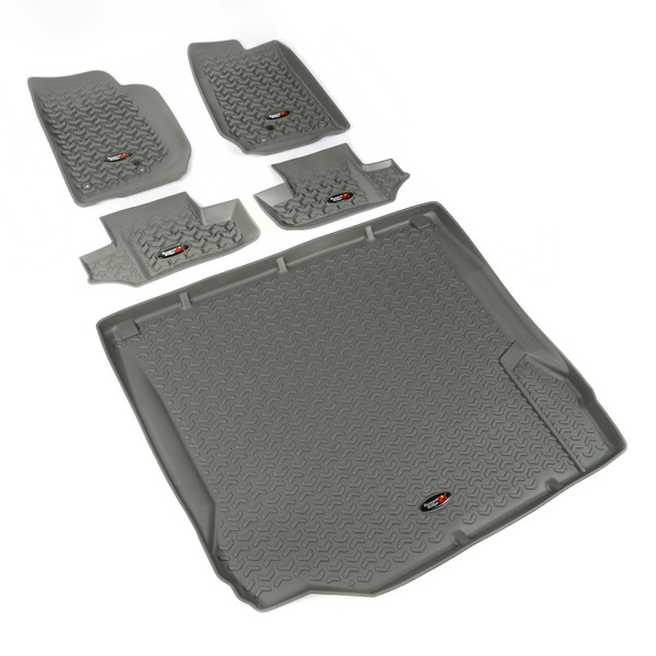 Rugged Ridge Floor Liners, Kit, Gray, 2-Door; 07-10 Jeep Wrangler JK 14988.02