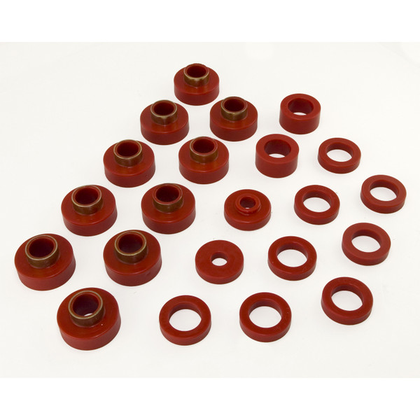 Rugged Ridge Body Mount Kit, Red, 22 Pieces; 80-86 Jeep CJ7 18351.03