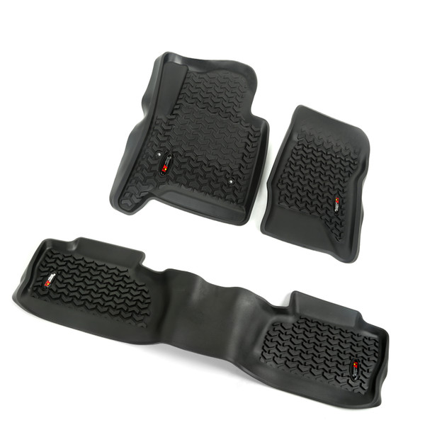 Rugged Ridge Floor Liners, Kit, Black; 14-16 GM Crew Cab Pickup 82987.03