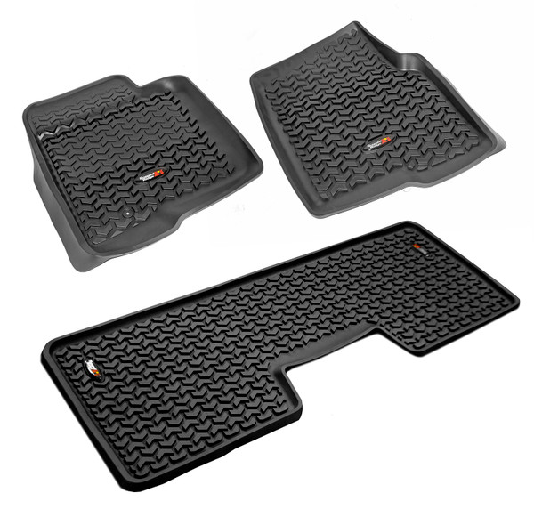 Rugged Ridge Floor Liners, Kit, Black; 09-14 Ford F-150 SuperCrew 82989.21