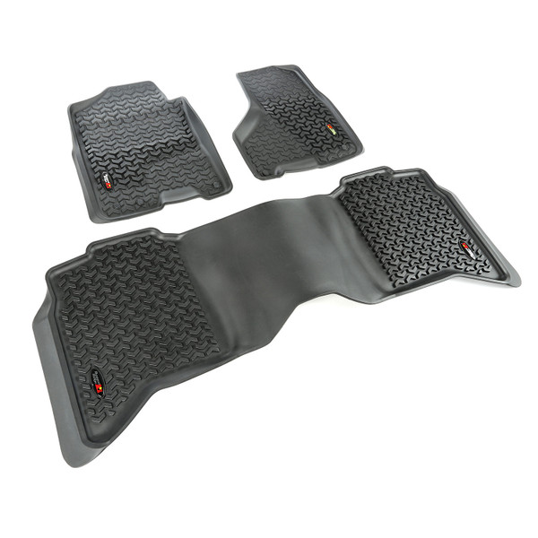 Rugged Ridge Floor Liner Kit, Black, Front/Rear; 09-16 Ram 1500/2500/3500 Crew Cab 82989.42