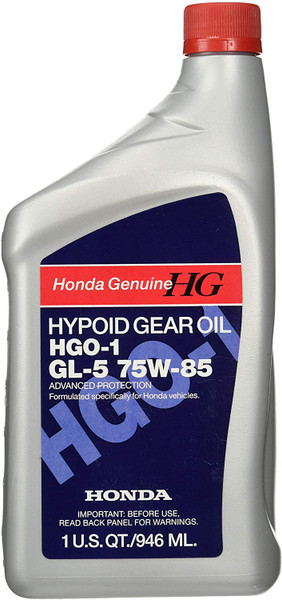 Honda Genuine Hypoid Gear Oil HGO-1 API GL-5 SAE 75W-85. 08200-9014. 1 Quart