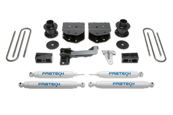 Fabtech 4 in. BUDGET SYS W/PERF SHKS 2008-16 FORD F250/350/450 4WD 8 LUG K2160