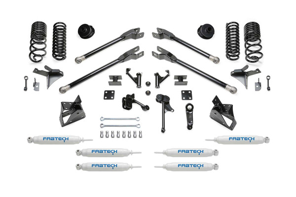 Fabtech 7 in. 4LINK KIT W/DUAL PERF SHKS 2014-18 RAM 2500 4WD K3159